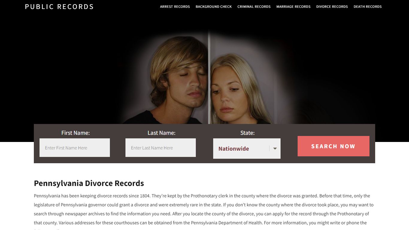 Pennsylvania Divorce Records | Enter Name and Search. 14Days Free